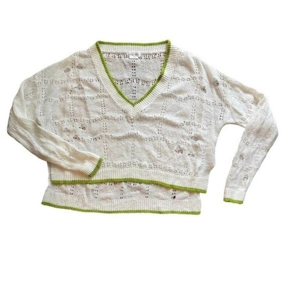 Elliot Preppy V-Neck Tennis Sweater, Academia, Distressed, Club, Old Money, S - Picture 2 of 10
